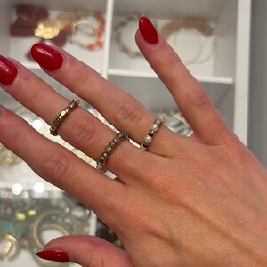 Elegant Beaded Ring Set